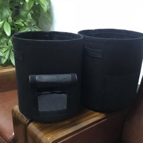 Heavy Duty Non-Woven Fabric Pots with Flap and Handles Root Crops Plant Grow Bags (Color: Black)