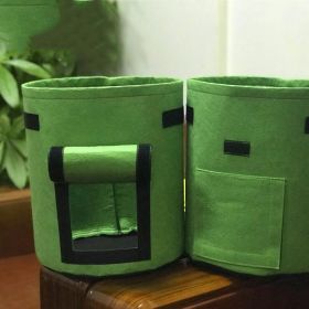 Heavy Duty Non-Woven Fabric Pots with Flap and Handles Root Crops Plant Grow Bags (Color: Green)